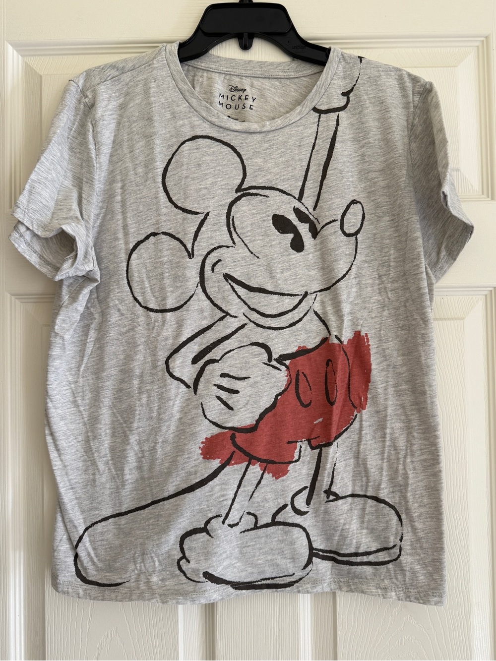 Disney Gray Mickey Mouse Tee with Red Accent